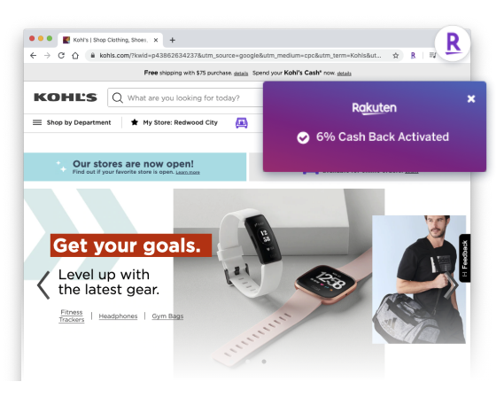 Cash back notification