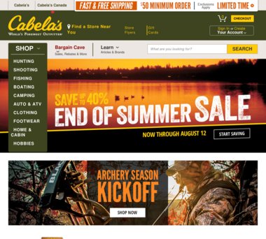 Up To 50 Off Cabelas Coupons Promo Codes 30 Cash Back