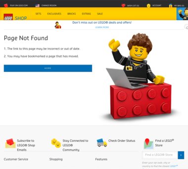 lego website not working